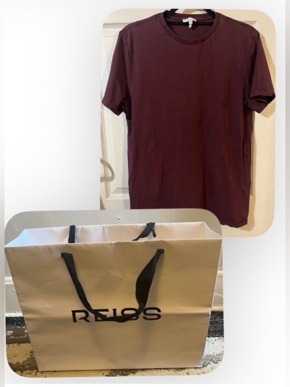 Reiss Crewneck T Shirt Size M & Reiss White Large Shopping Gift Paper Bag